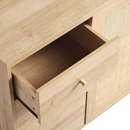 Armoire de rangement en rotin tressé Frances, naturel