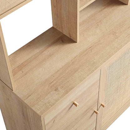 Armoire de rangement en rotin tressé Frances, naturel