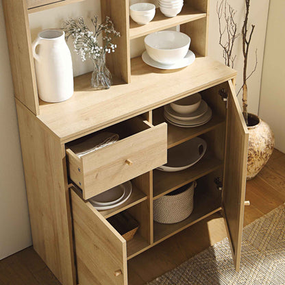 Armoire de rangement en rotin tressé Frances, naturel
