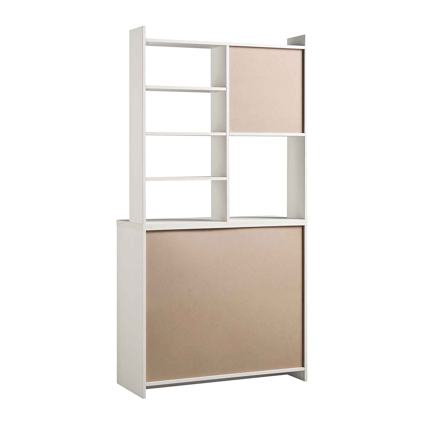 Armoire de rangement en rotin tressé Frances, blanche