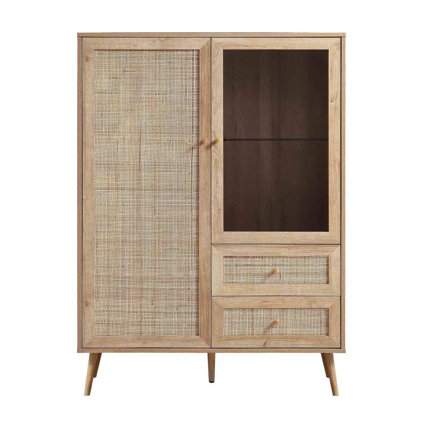 Vitrine en rotin tressé Frances, naturel