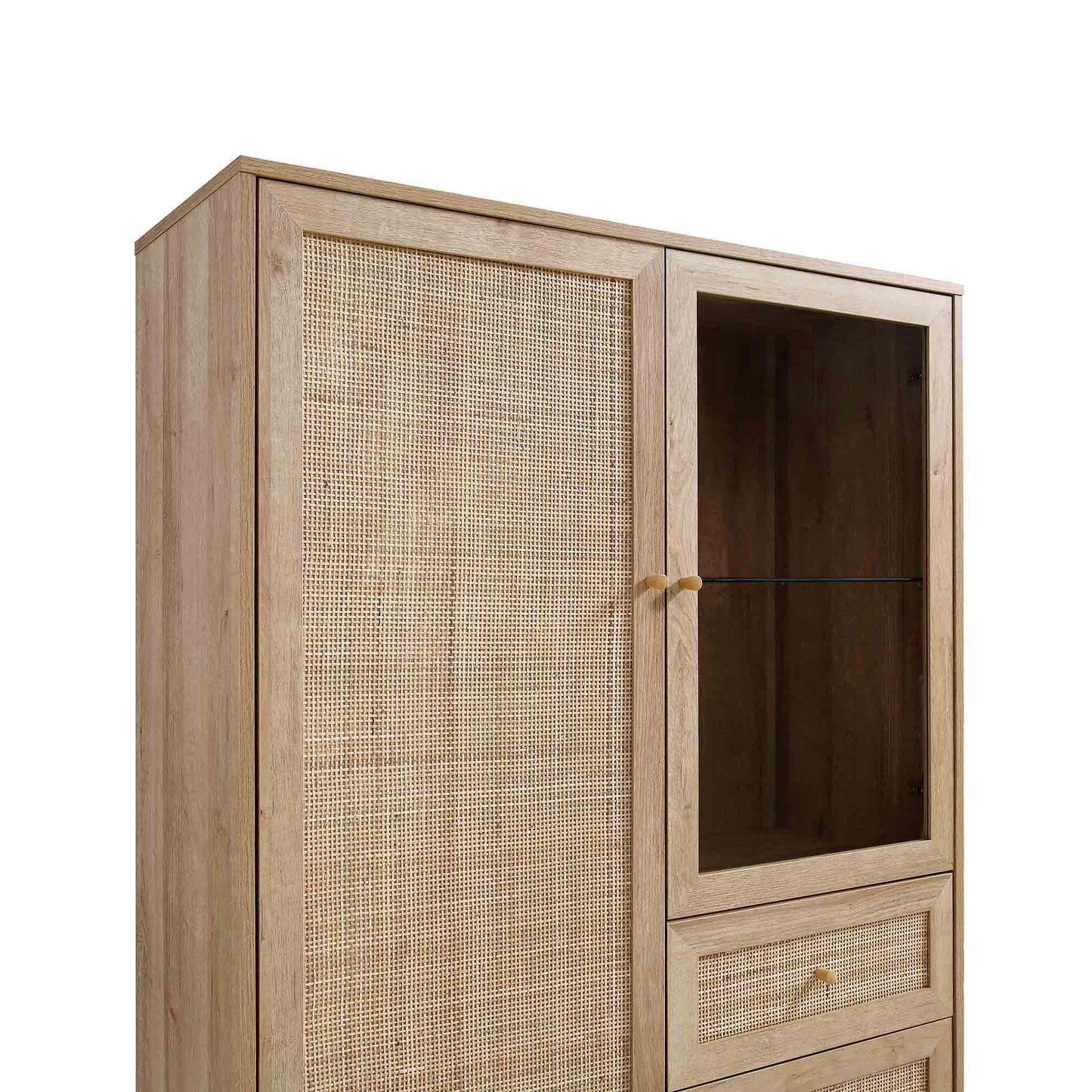 Vitrine en rotin tressé Frances, naturel