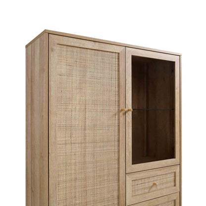 Vitrine en rotin tressé Frances, naturel