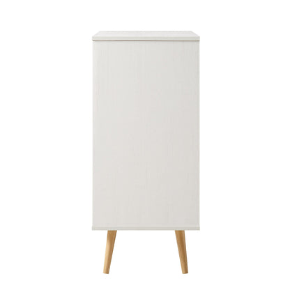 Meuble à boissons en rotin tressé Frances, blanc