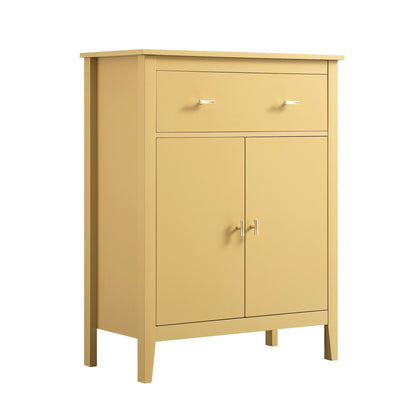 Petit buffet Oakham avec tiroir, rotin jaune