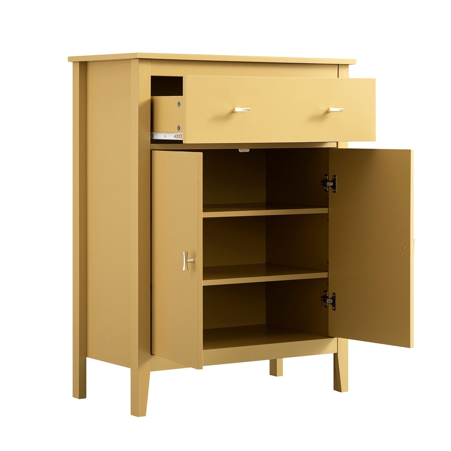 Petit buffet Oakham avec tiroir, rotin jaune