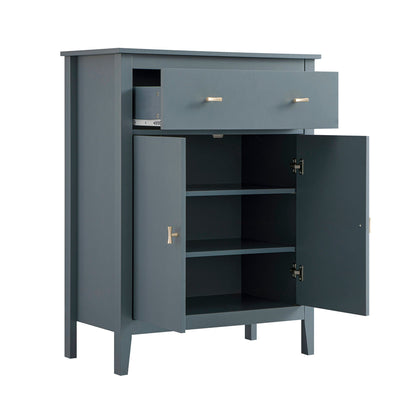Petit buffet Oakham avec tiroir, bleu orage