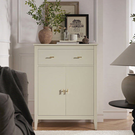 Petit buffet Oakham avec tiroir, blanc ombré