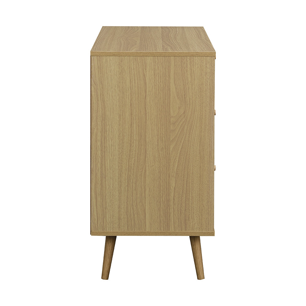 Commode 3 tiroirs Anya en rotin tressé naturel