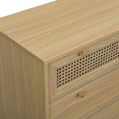 Commode 3 tiroirs Anya en rotin tressé naturel