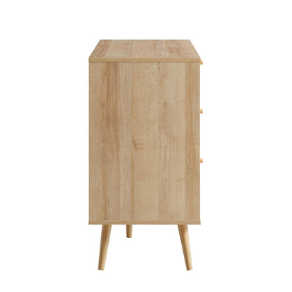 Commode 6 tiroirs en rotin tressé Frances, naturel