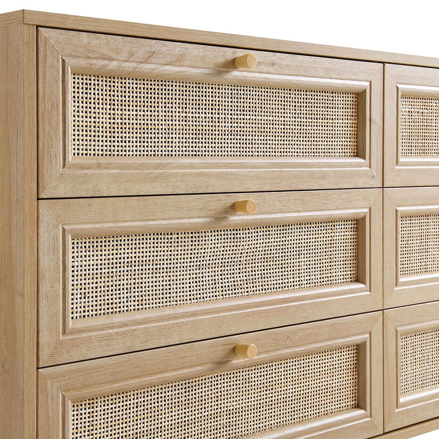 Commode 6 tiroirs en rotin tressé Frances, naturel