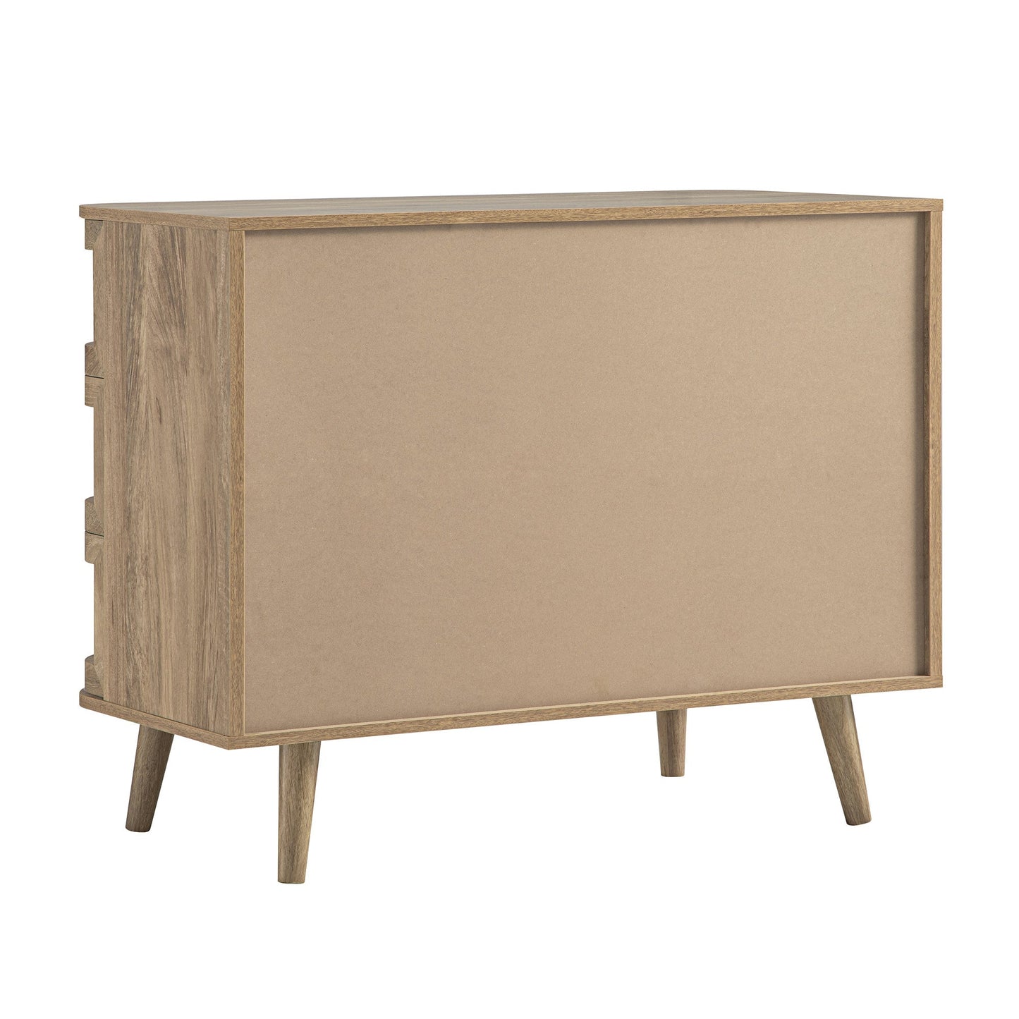 Commode 3 tiroirs Izzy en rotin courbé, naturel