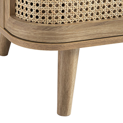 Commode 3 tiroirs Izzy en rotin courbé, naturel