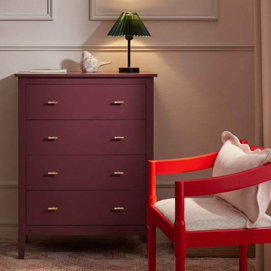 Commode 4 tiroirs Oakham, cerisier sauvage