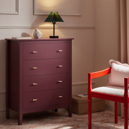 Commode 4 tiroirs Oakham, cerisier sauvage