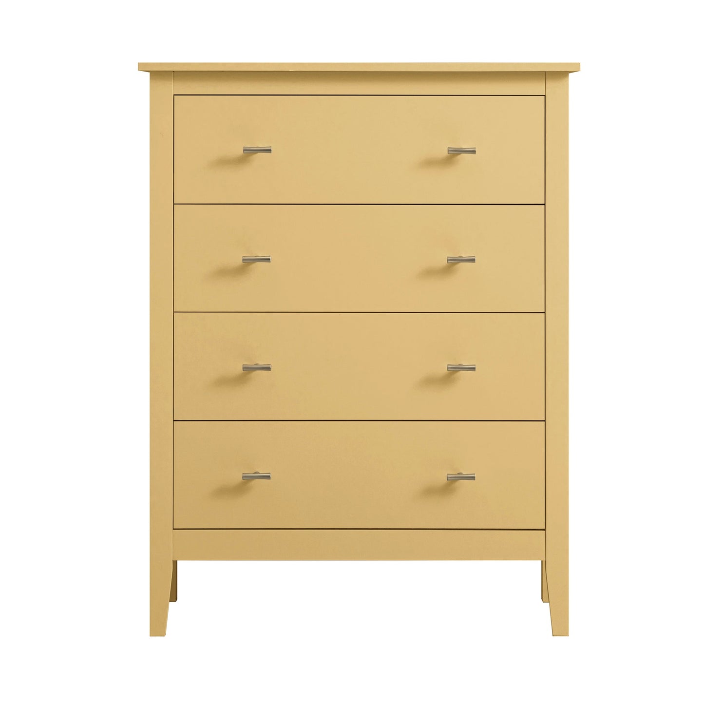 Commode 4 tiroirs Oakham, rotin jaune