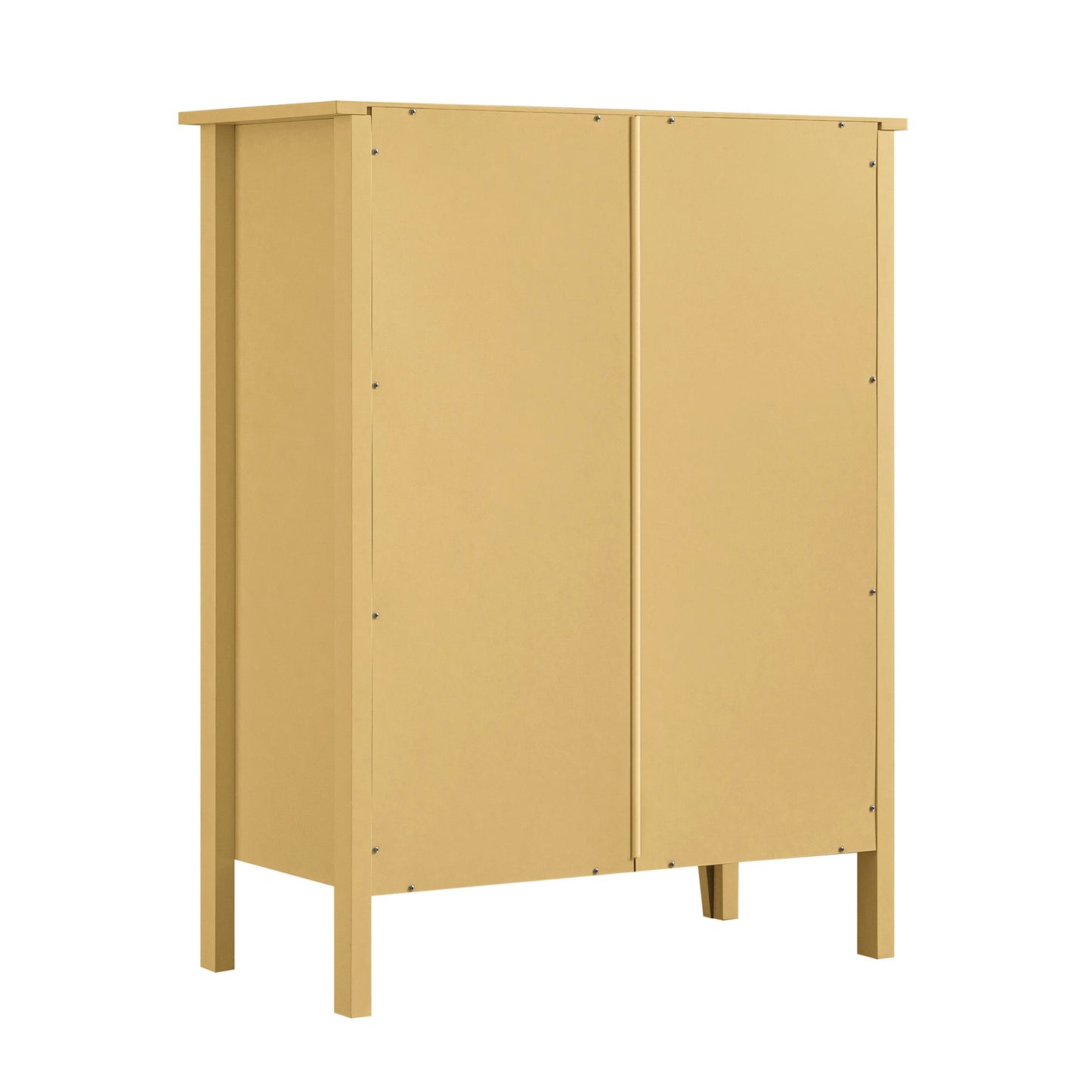 Commode 4 tiroirs Oakham, rotin jaune