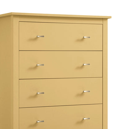 Commode 4 tiroirs Oakham, rotin jaune