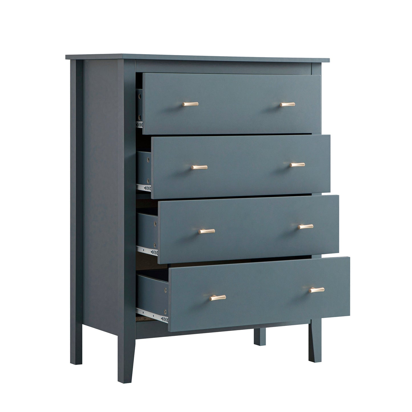 Commode 4 tiroirs Oakham, bleu orageux