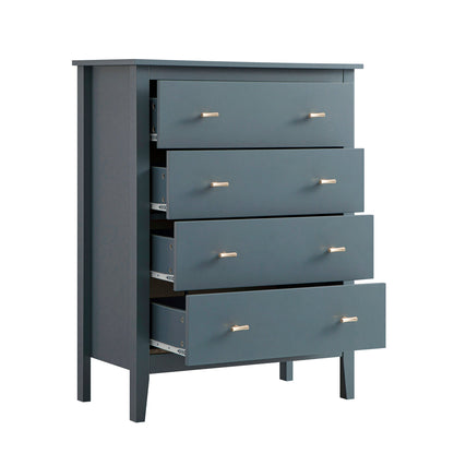 Commode 4 tiroirs Oakham, bleu orageux