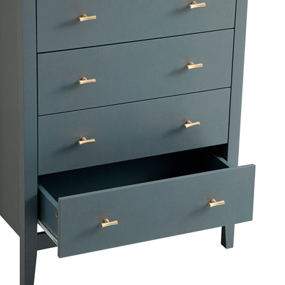 Commode 4 tiroirs Oakham, bleu orageux
