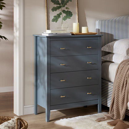 Commode 4 tiroirs Oakham, bleu orageux