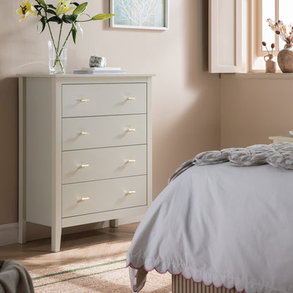 Commode 4 tiroirs Oakham, blanc ombré