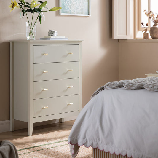 Commode 4 tiroirs Oakham, blanc ombré