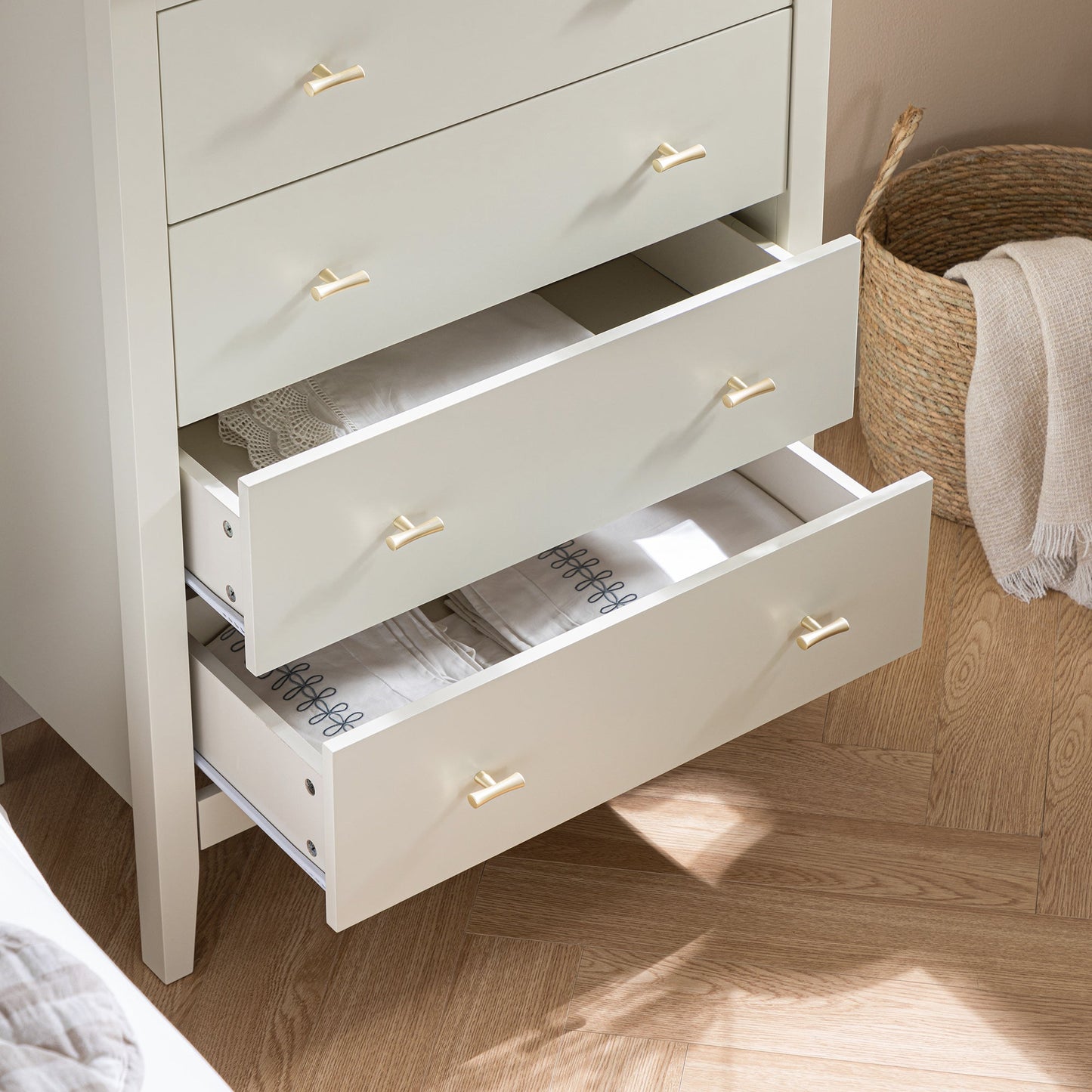 Commode 4 tiroirs Oakham, blanc ombré