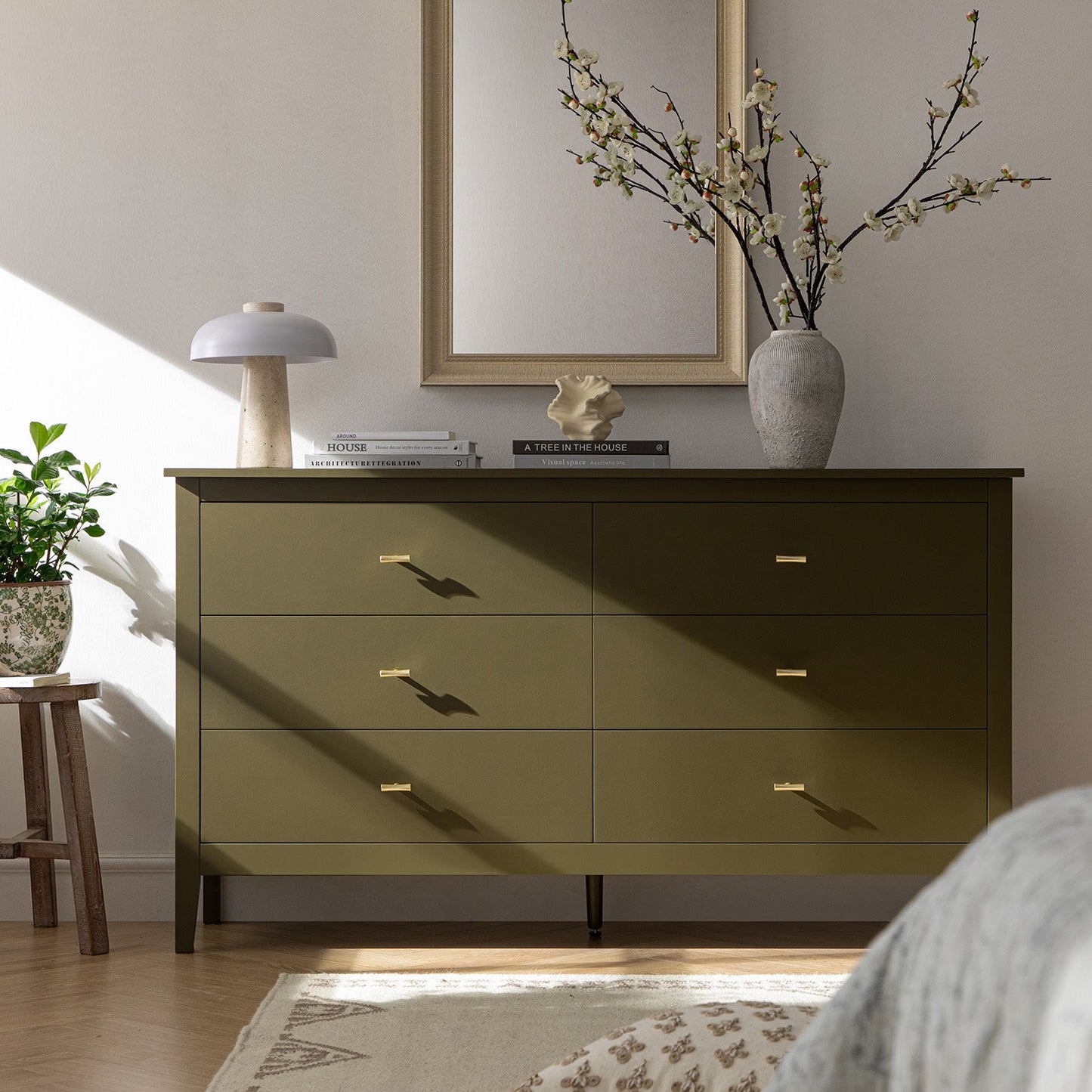 Commode 6 tiroirs Oakham, Olive Grove