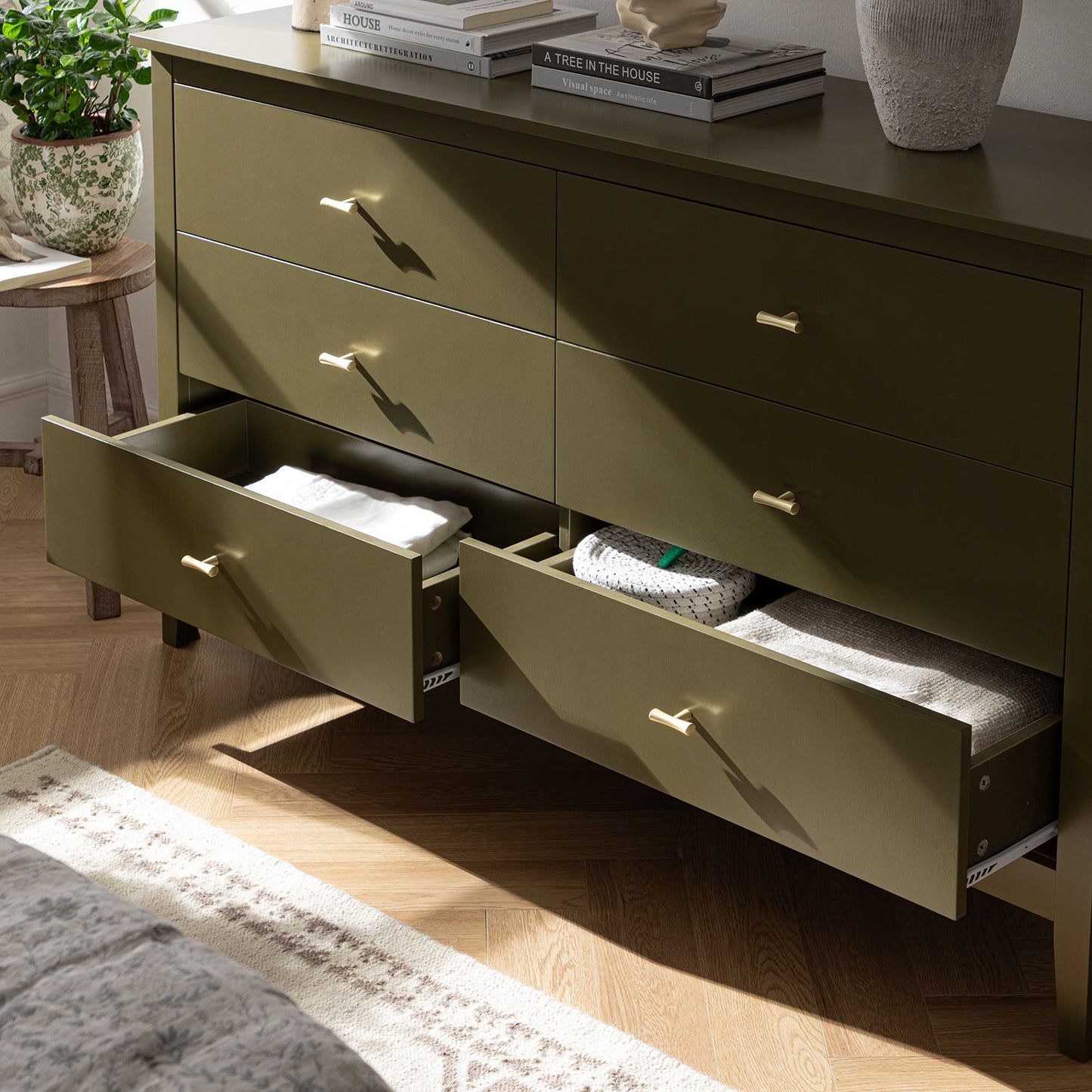 Commode 6 tiroirs Oakham, Olive Grove