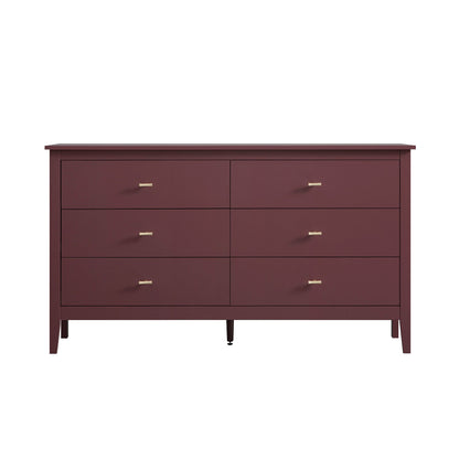 Commode 6 tiroirs Oakham, cerisier sauvage