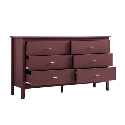 Commode 6 tiroirs Oakham, cerisier sauvage