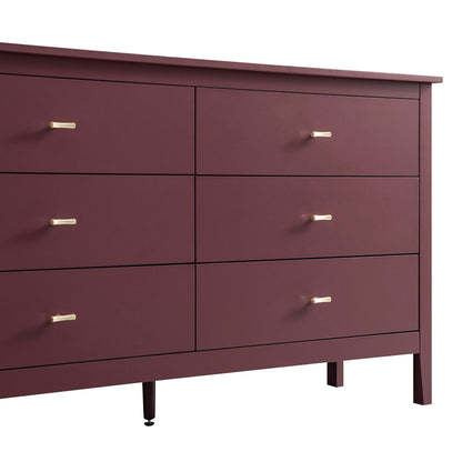 Commode 6 tiroirs Oakham, cerisier sauvage