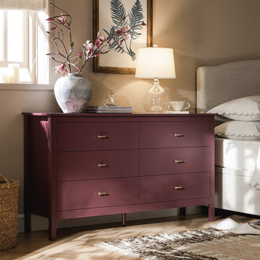 Commode 6 tiroirs Oakham, cerisier sauvage