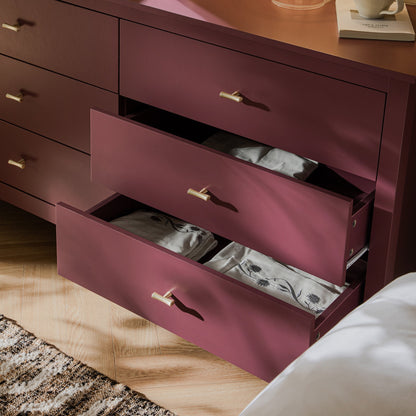Commode 6 tiroirs Oakham, cerisier sauvage