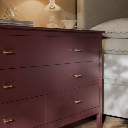 Commode 6 tiroirs Oakham, cerisier sauvage