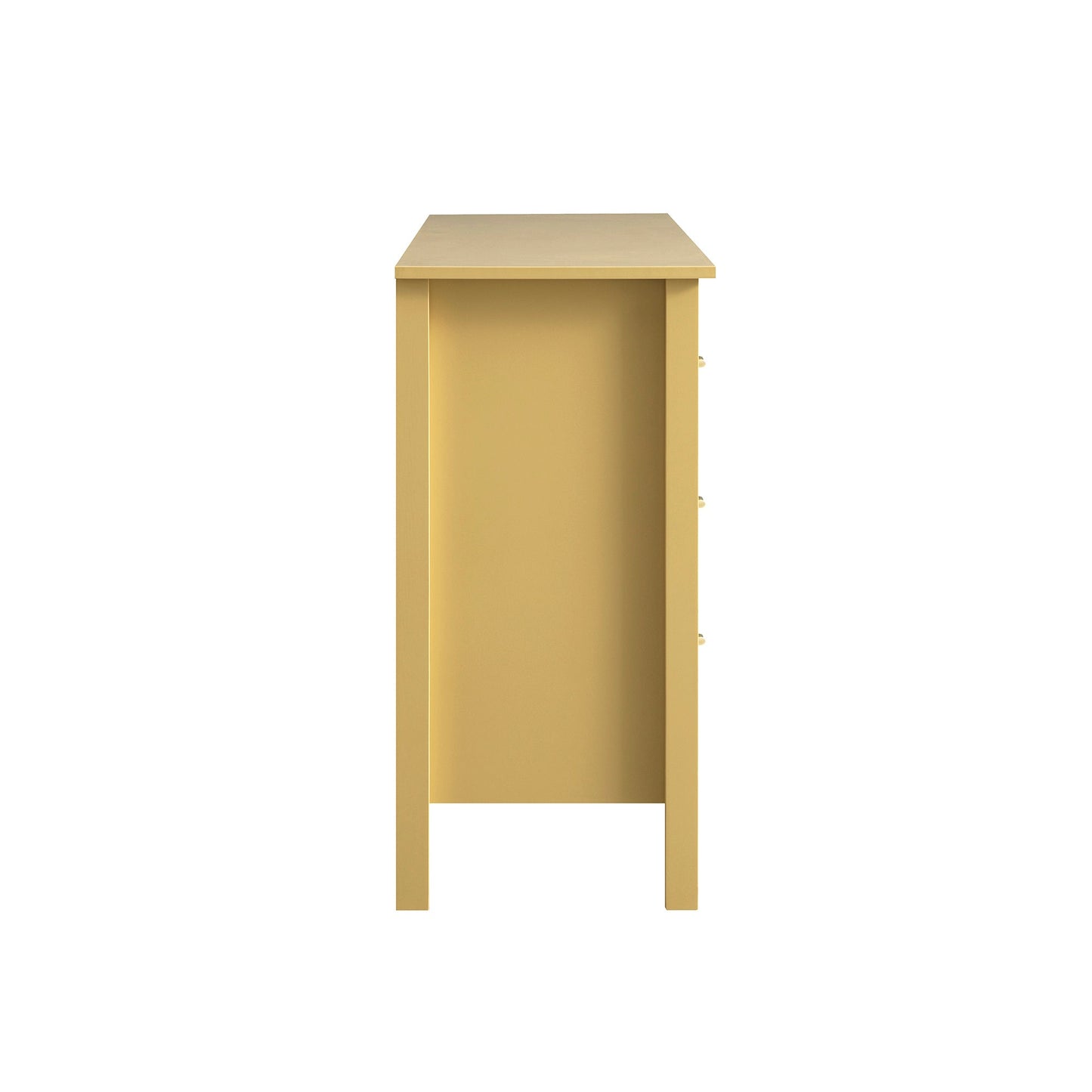 Commode 6 tiroirs Oakham, rotin jaune