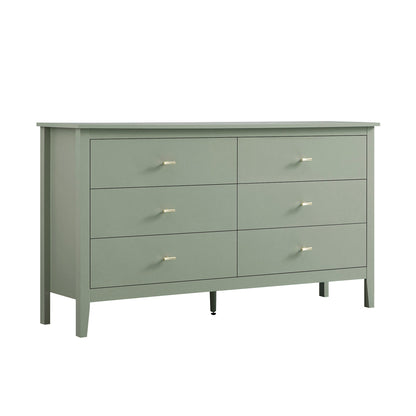 Commode 6 tiroirs Oakham, sauge du désert