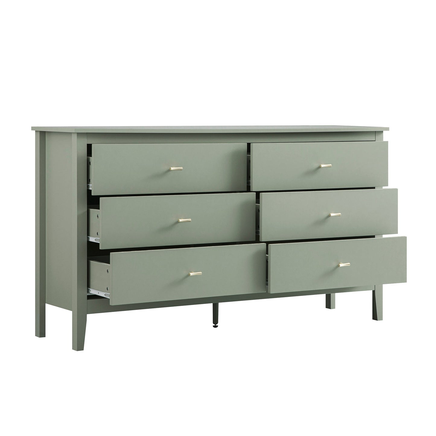 Commode 6 tiroirs Oakham, sauge du désert