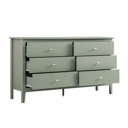 Commode 6 tiroirs Oakham, sauge du désert