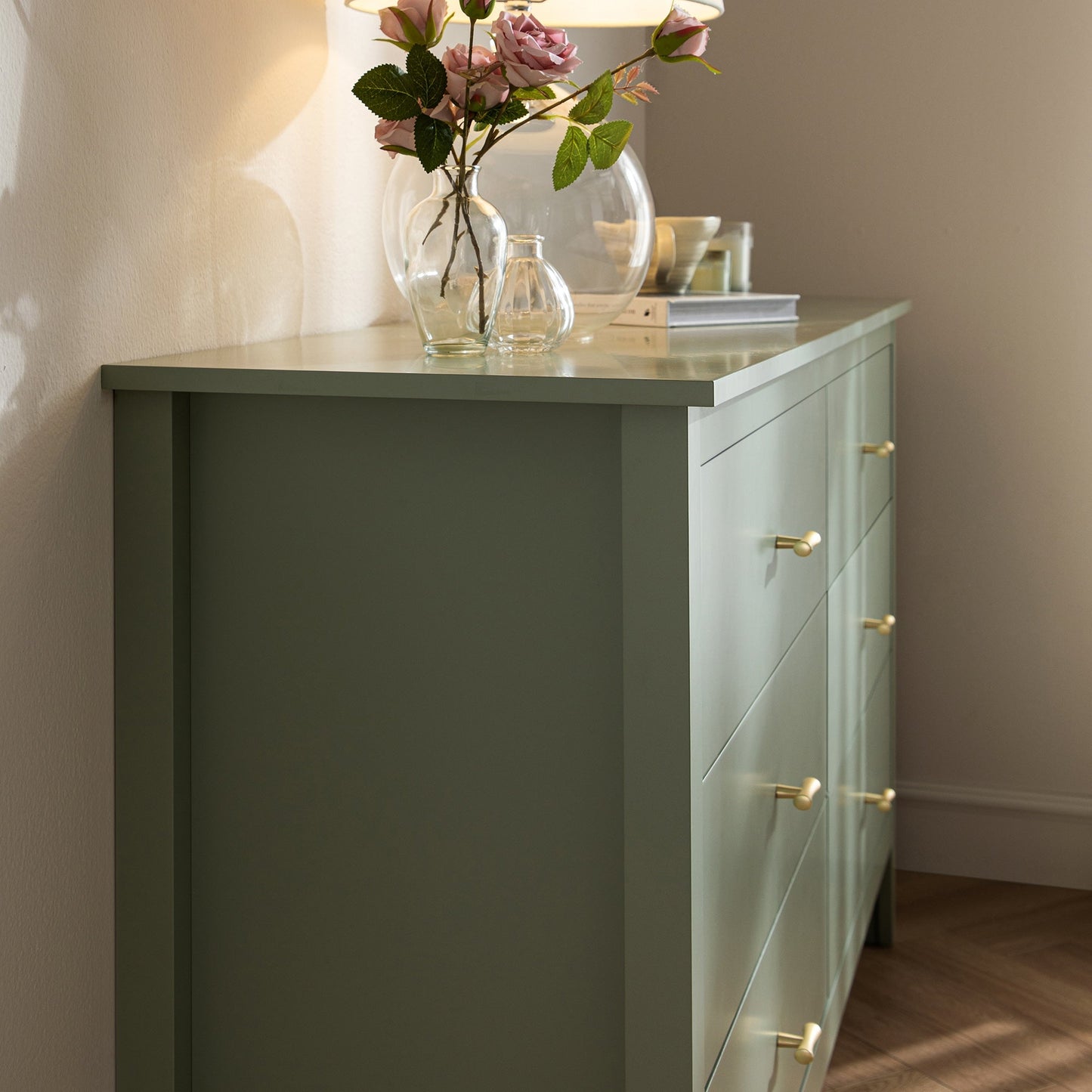 Commode 6 tiroirs Oakham, sauge du désert