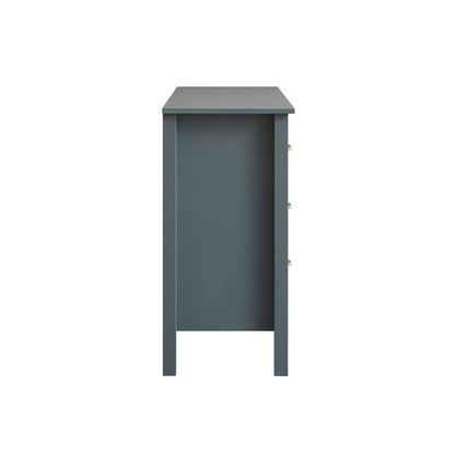 Commode 6 tiroirs Oakham, bleu orageux