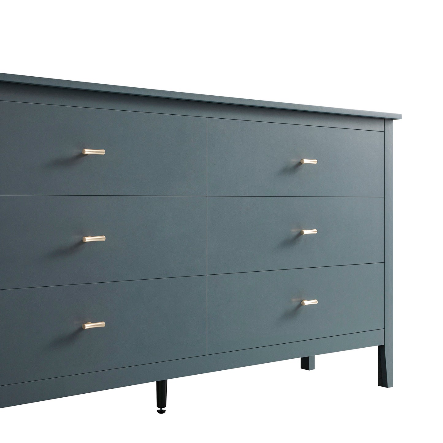 Commode 6 tiroirs Oakham, bleu orageux