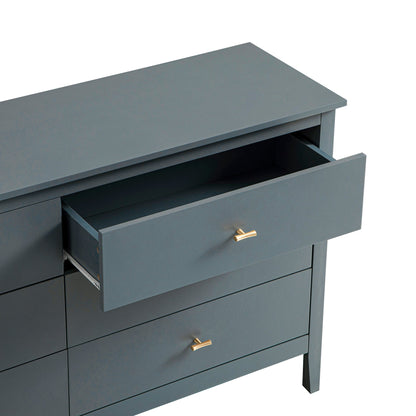 Commode 6 tiroirs Oakham, bleu orageux