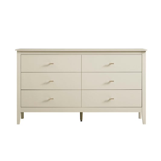 Commode 6 tiroirs Oakham, blanc ombré