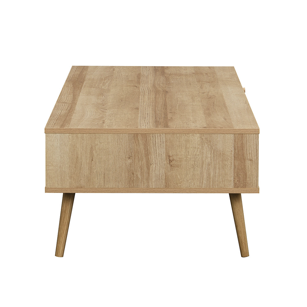 Table basse en rotin tressé Frances en bois naturel