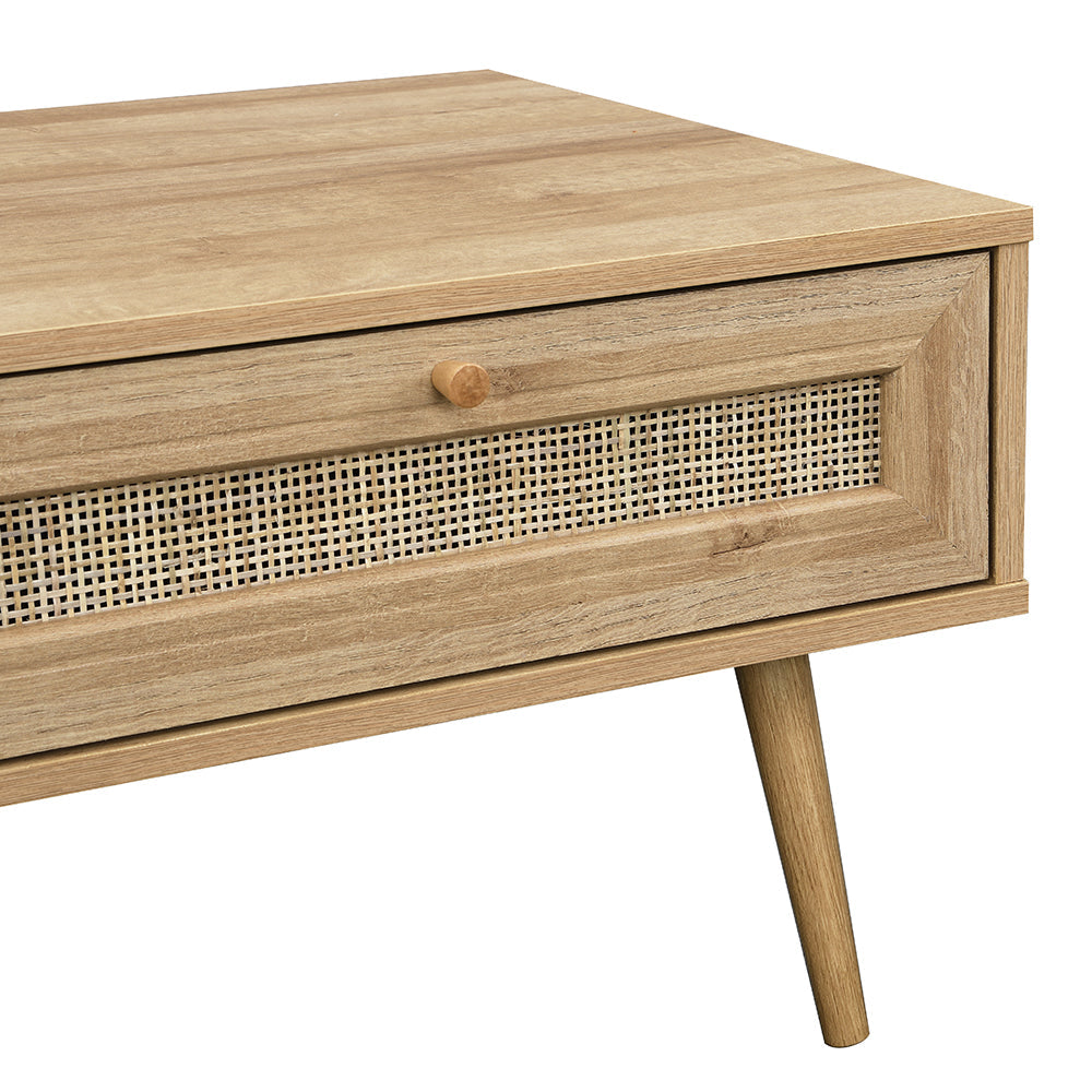Table basse en rotin tressé Frances en bois naturel