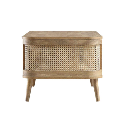 Table basse courbée en rotin Izzy, naturel